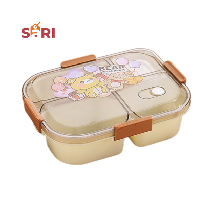 SARI | Kids Lunch Box with Air Vent | Bear Design Leak-Proof | 1100mL