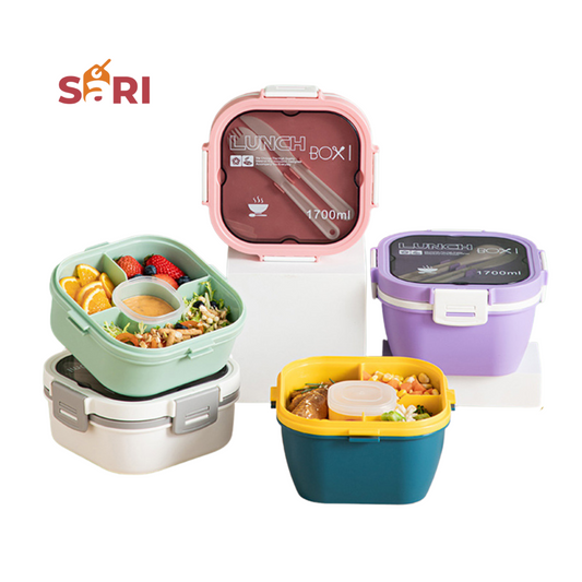 SARI | Double Layer Bento Lunch Box | Leak-Proof Food Container | 1700mL