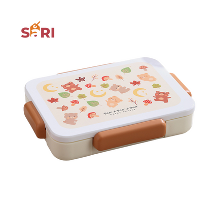 SARI | Five Grid Lunch Box for Kids | Cartoon Design Rectangular | 1200mL