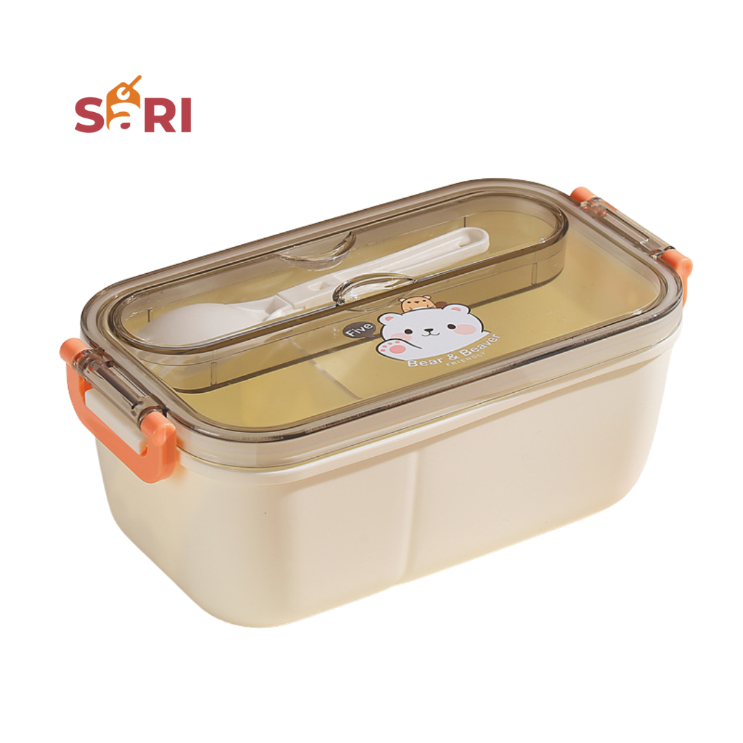 SARI Plastic Cartoon Lunch Box For Kids - 1200ml