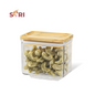 Wooden and Clear Lid Food Container 500mL Airtight Storage Jar – SARI SmartSeal | Minimalist, Durable, Leakproof, Storage for Snacks & Pantry Goods