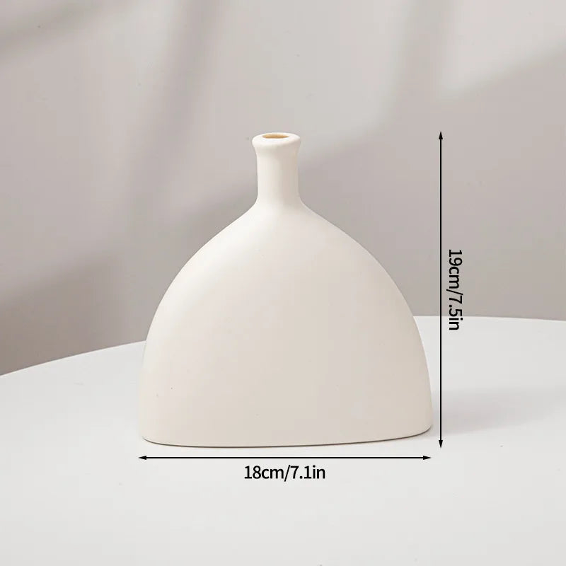Pure White Ceramic Decorative Dried Flower Vase