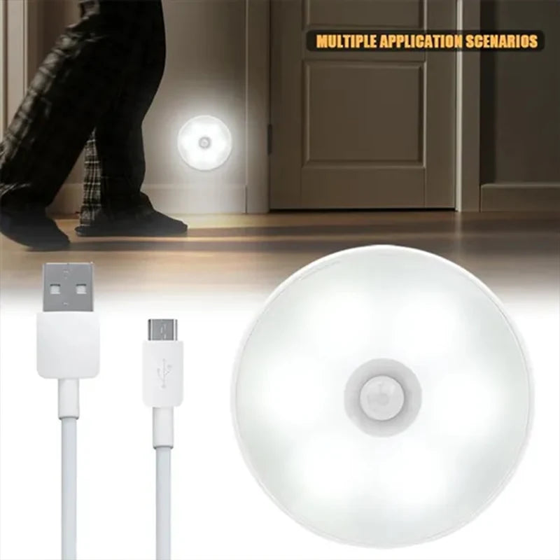 PIR Motion Sensor LED Night Light USB Rechargeable