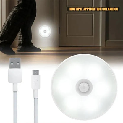 PIR Motion Sensor LED Night Light USB Rechargeable