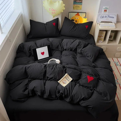 Heart-Shaped Bedding Duvet Cover Set