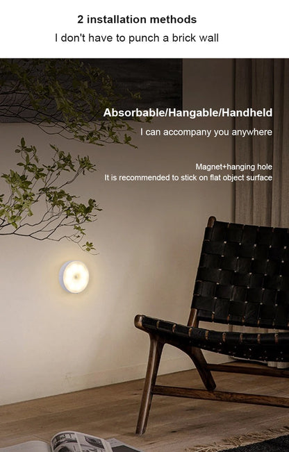 USB Rechargeable PIR Motion Sensor LED Night Light