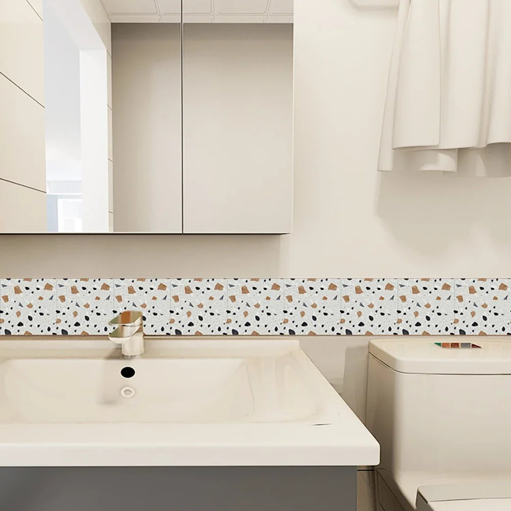 10 pcs Marble Terrazzo Waterproof and Oil-Proof Wallpaper