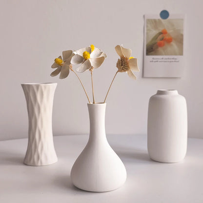 White Nordic Flower Vase Ceramic