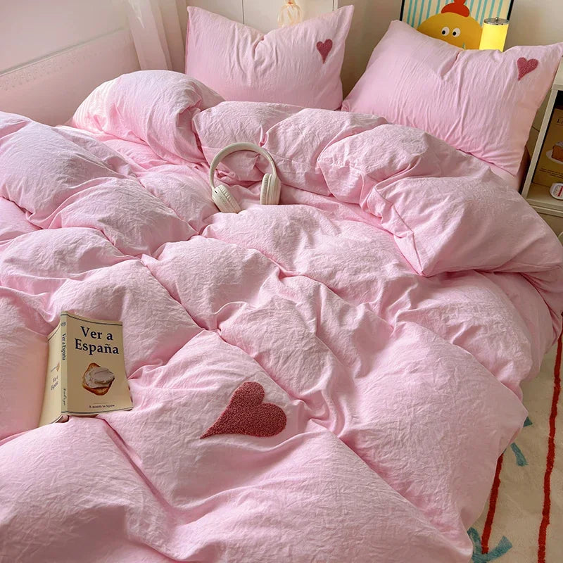 Heart-Shaped Bedding Duvet Cover Set