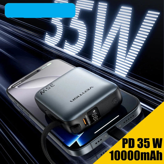 Power Bank 10000mAh 35W PD Fast Charger with Type C Cable
