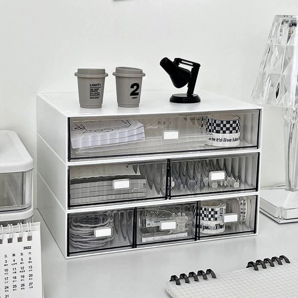 Acrylic Pen Stationery Storage Box Drawer
