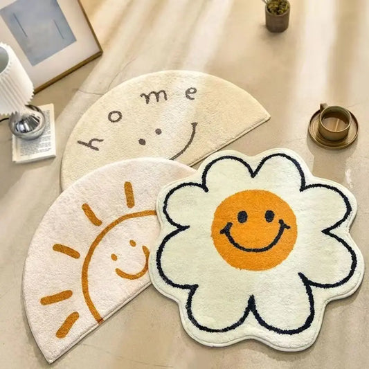 Nordic Flower Rug Cartoon Decor Carpet