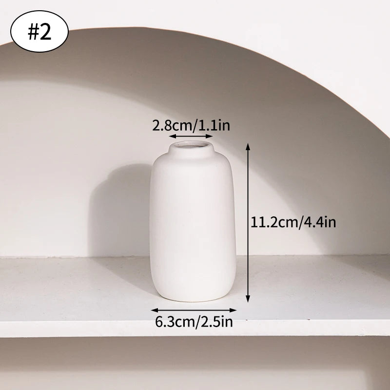 White Nordic Flower Vase Ceramic