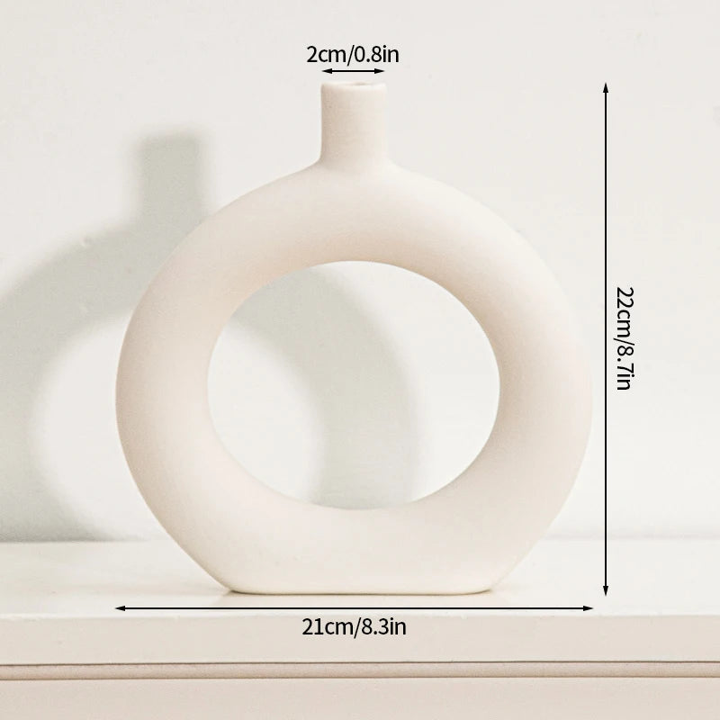 Modern White Minimalist Ceramic Vase