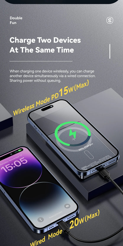Thin Wireless Power Bank Magnetic 20W 5000mAh