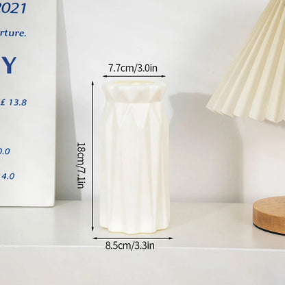 Pure White Ceramic Decorative Dried Flower Vase