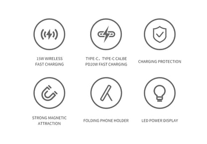 Wireless Portable Charger 10000mAh Magnetic Power Bank