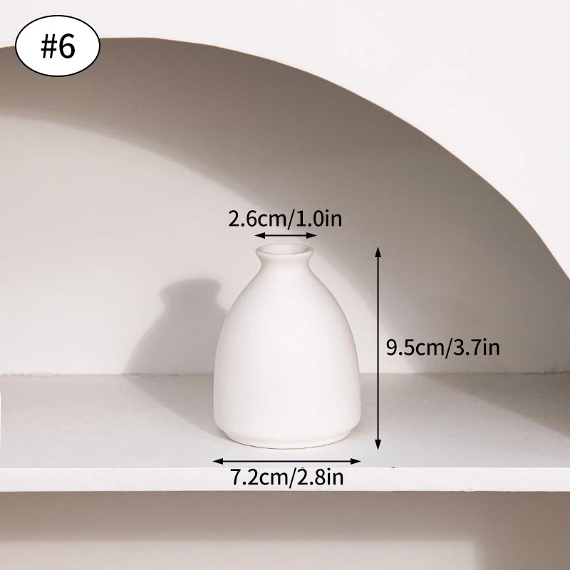 White Nordic Flower Vase Ceramic