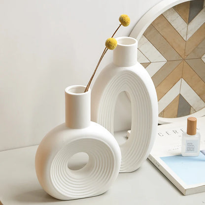 Modern White Minimalist Ceramic Vase