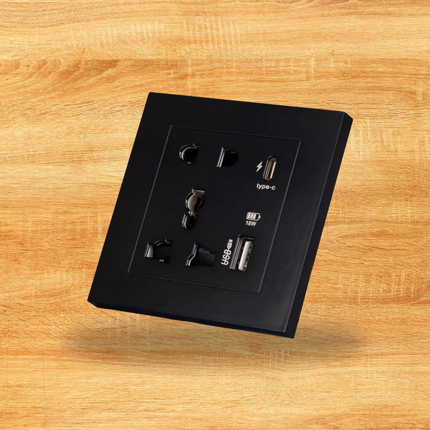 Americo Universal Wall Socket with USB and Type C port