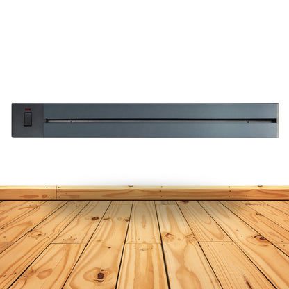 Americo Wall Mounted Power Track Socket with Switch Black 80cm