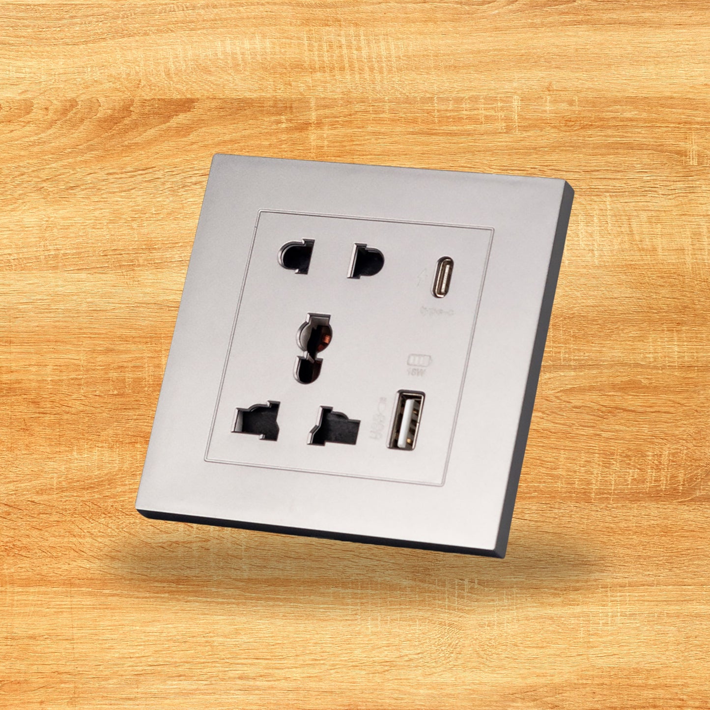Americo Universal Wall Socket with USB and Type C port