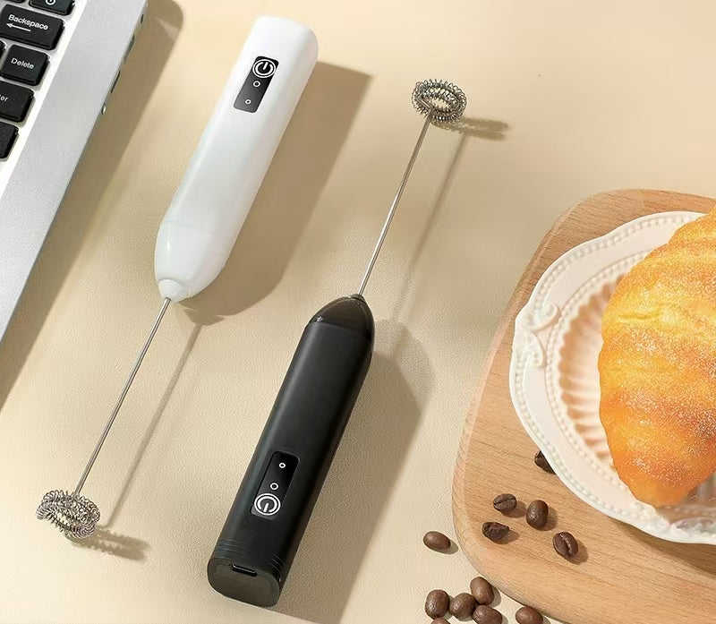 Electric Milk Frother – SARI USB Rechargeable 3-Speed Handheld Whisk for Coffee, Eggs, and Mixed Drinks | Stainless Steel, Lightweight, Portable & Easy to Clean