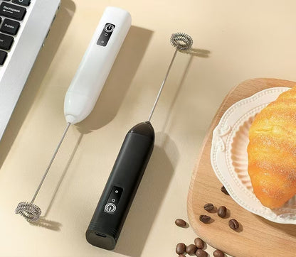 Electric Milk Frother – SARI USB Rechargeable 3-Speed Handheld Whisk for Coffee, Eggs, and Mixed Drinks | Stainless Steel, Lightweight, Portable & Easy to Clean