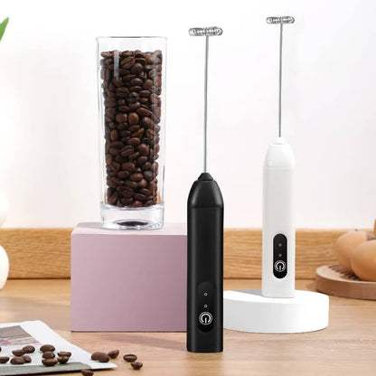 Electric Milk Frother – SARI USB Rechargeable 3-Speed Handheld Whisk for Coffee, Eggs, and Mixed Drinks | Stainless Steel, Lightweight, Portable & Easy to Clean